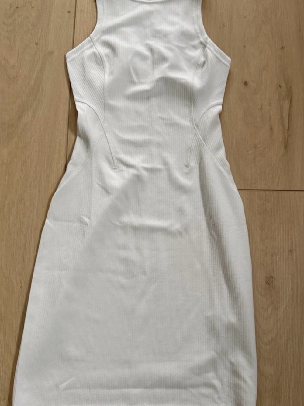 lululemon athletica Ivory Ribbed softsteme slim-fit tank Sleeveless Midi Dress